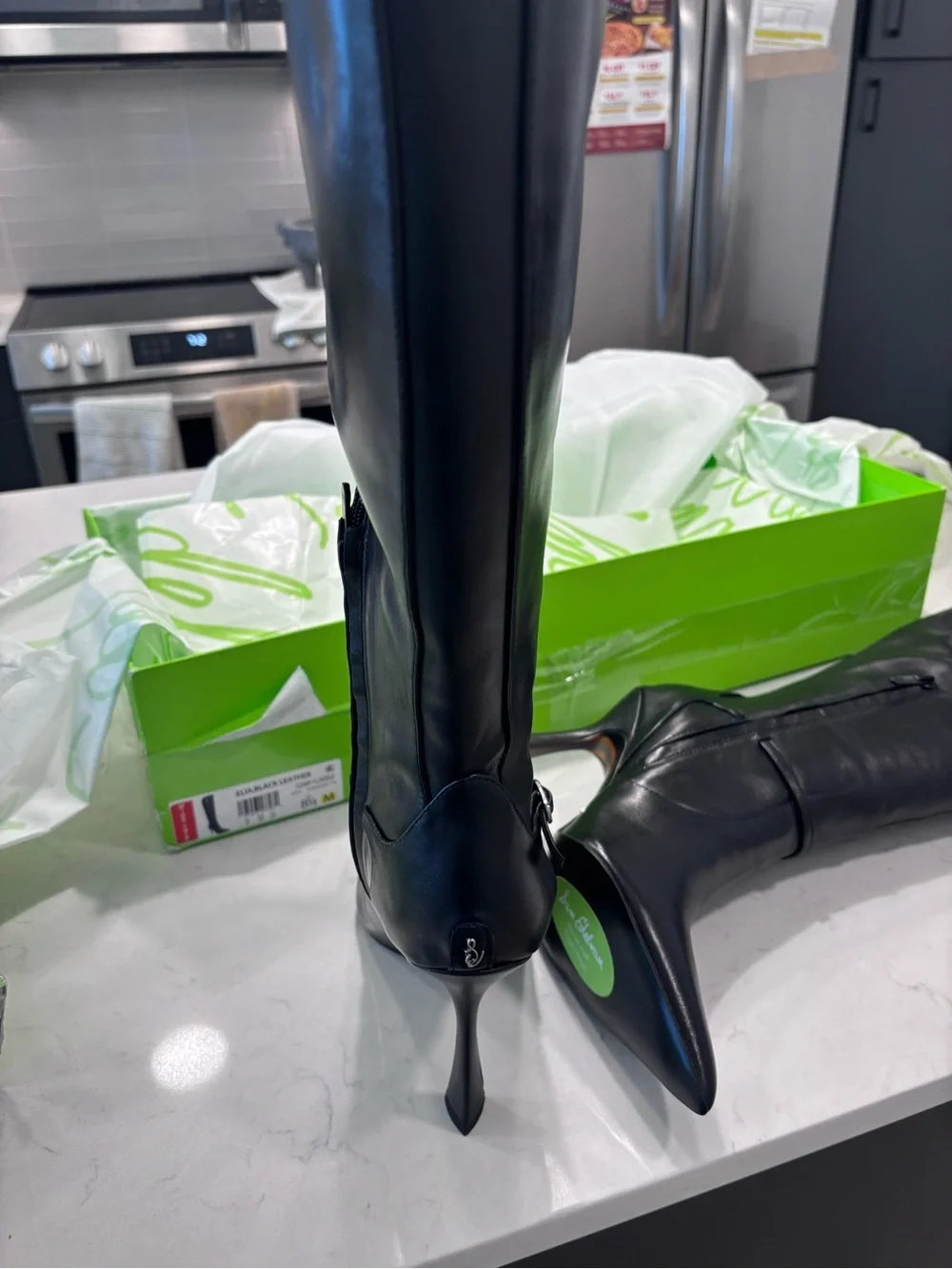 Sam Edelman Elia 8.5 Wide Calf black pointed boots
